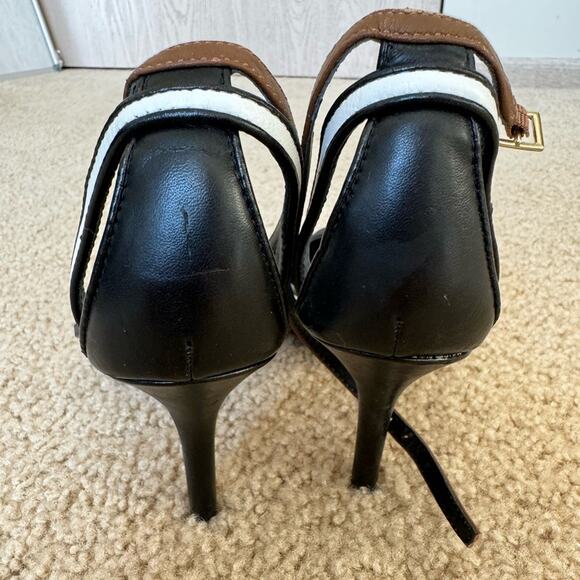 White House Black Market - Color Block Slingback Heels Ankle Strap Size 6.5 - Picture 5 of 13